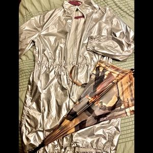 Metallic Silver Windbreaker